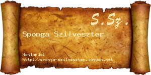 Sponga Szilveszter névjegykártya